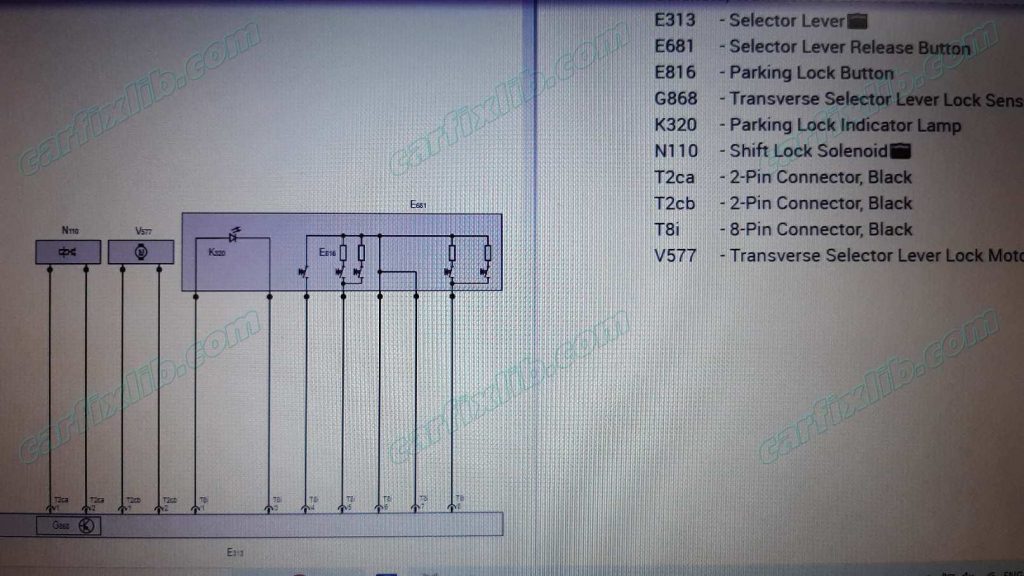 Audi Gear Shift Wiring diagram