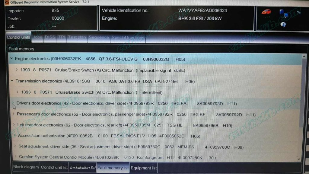 P0571 Cruise Brake switch Malfunction