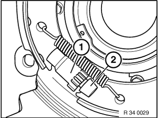 Coat threads of bushing (1) and screw (2) with grease