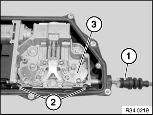 Release grommet (1) and pull out of housing a little.