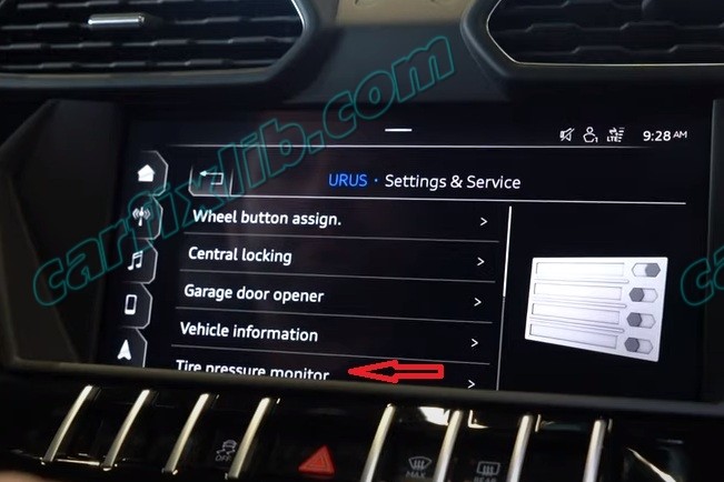 Lamborghini Urus TPMS Reset