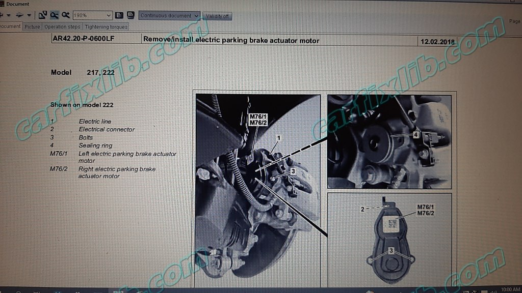 B23AA77 how to remove parking brake motor