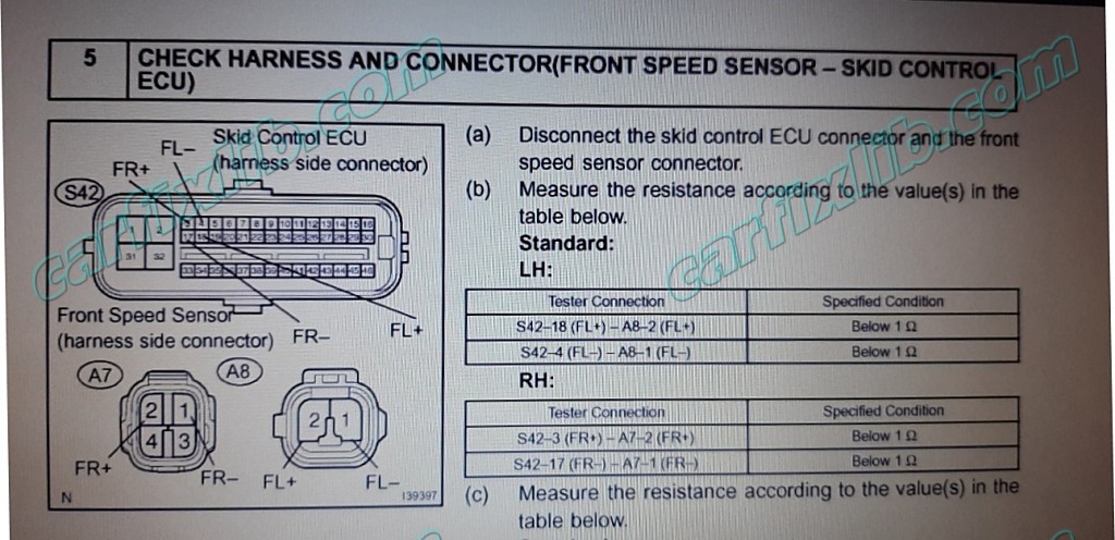 C0200 C1223 Lexus LS430 check harness and connector