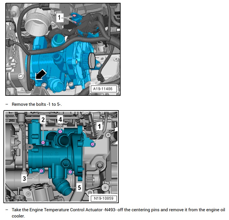 Remove Engine Temperature Control Actuator N493