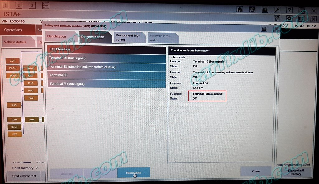 Terminal R is correct in Safety and Gateway Module